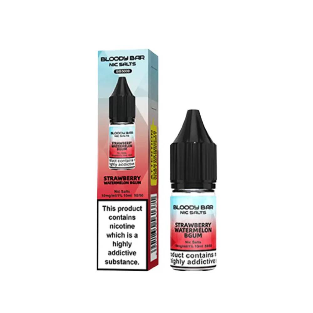 Bloody Bar Nic Salts e liquids 10ml Strawberry Watermelon Bgum 20mg