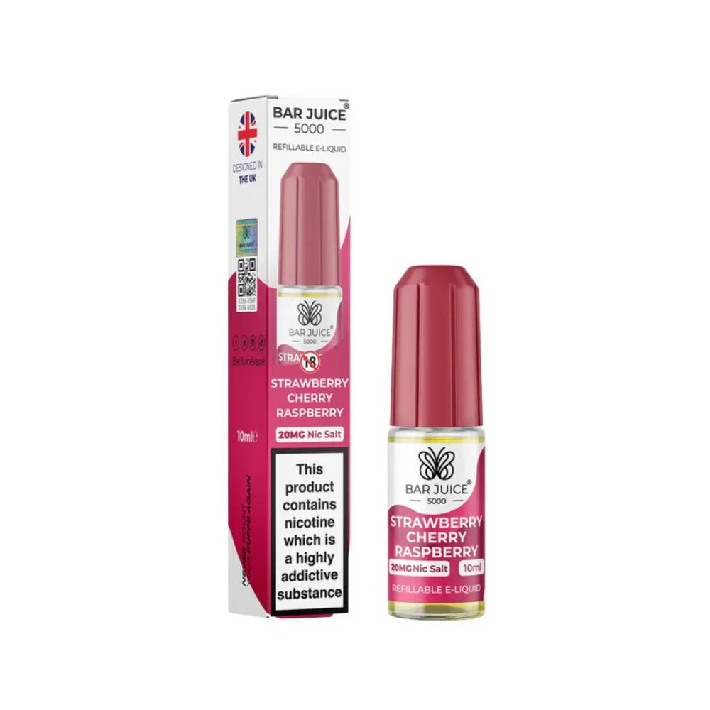 Bar Juice Nic Salts E-Liquids 10ml Strawberry Cherry Raspberry 10mg