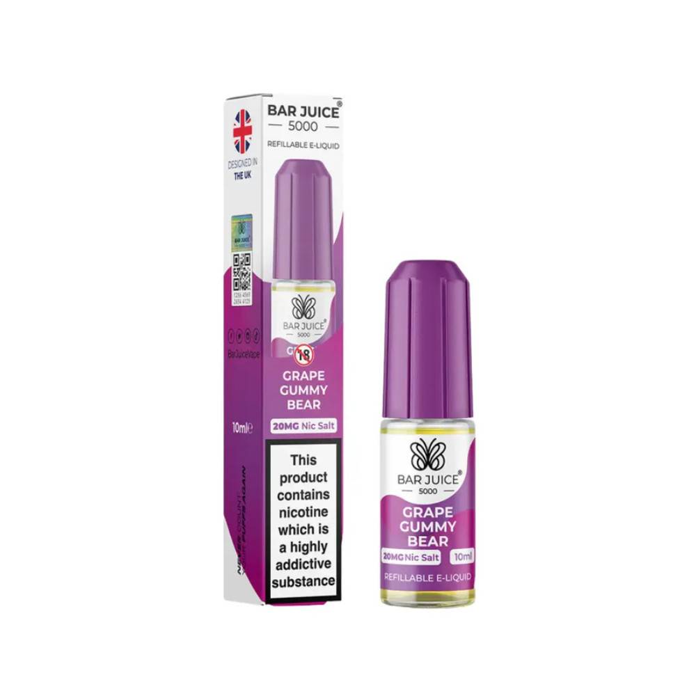 Bar Juice Nic Salts E-Liquids 10ml Grape Gummy Bear 10mg