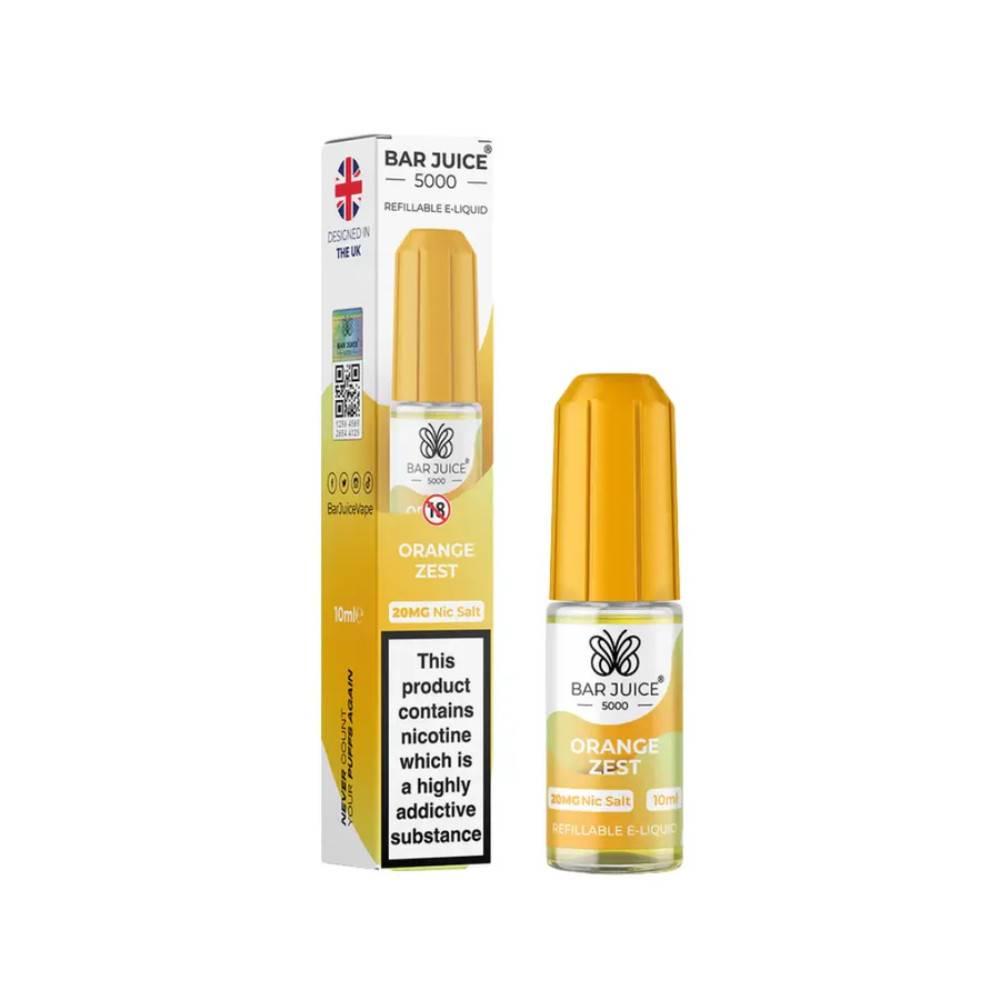 Bar Juice Nic Salts E-Liquids 10ml Orange Zest 20mg