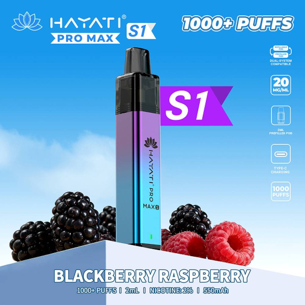 Hayati Pro Max S1 Prefilled Vape Kit Blackberry Raspberry