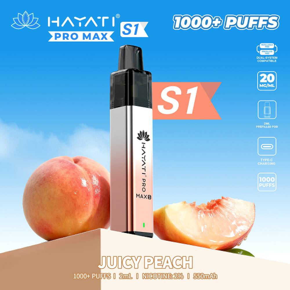 Hayati Pro Max S1 Prefilled Vape Kit Juicy Peach
