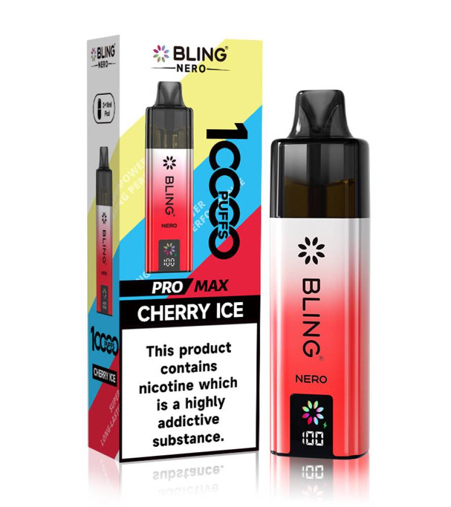 Crystal Bling Nero 10k Prefilled Pod Kit Cherry Ice