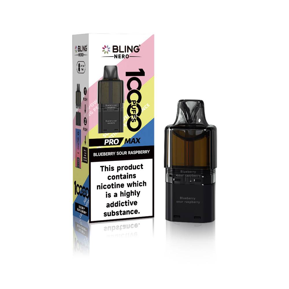 Crystal Bling Nero 10k Prefilled Pods Blue Sour Raspberry