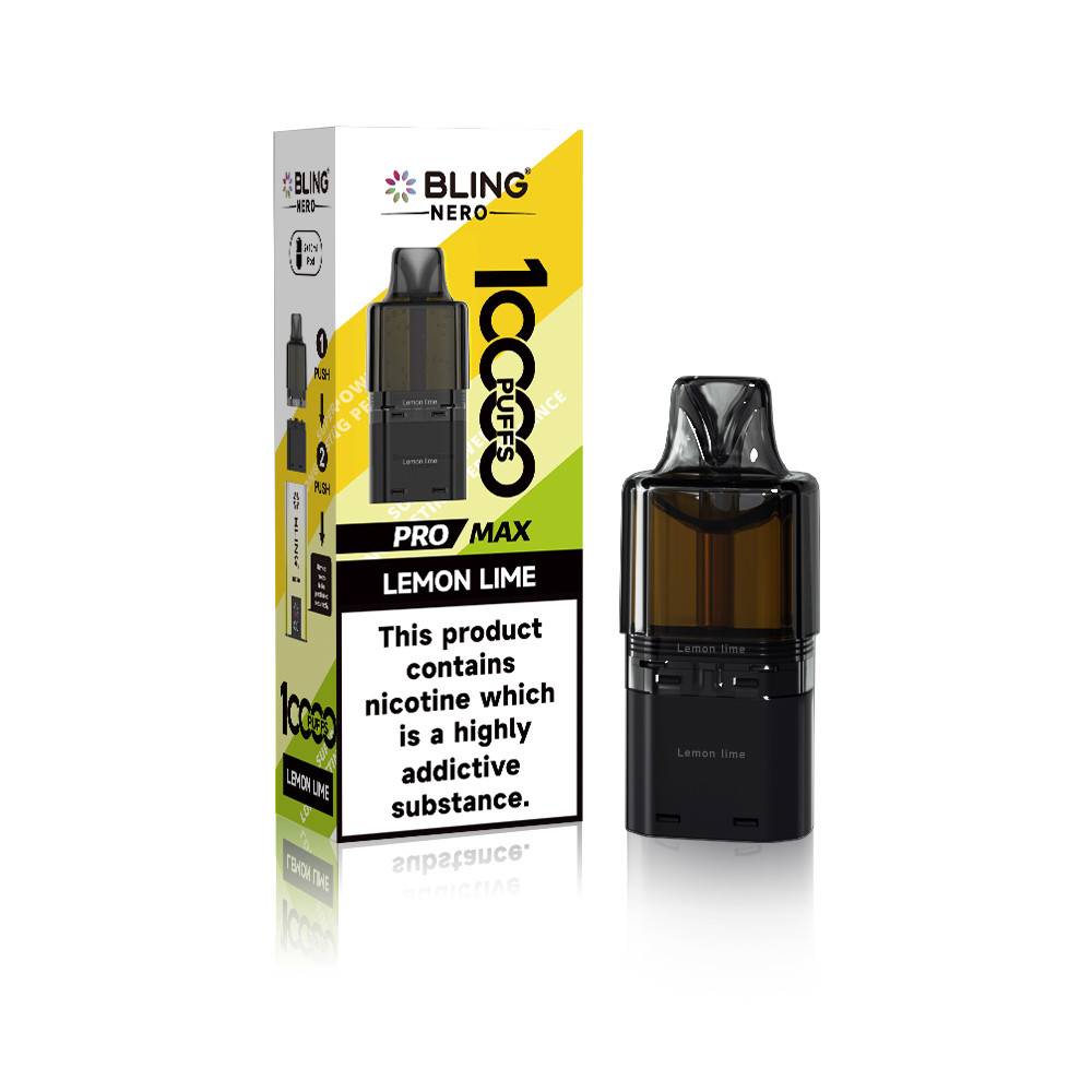 Crystal Bling Nero 10k Prefilled Pods Lemon Lime