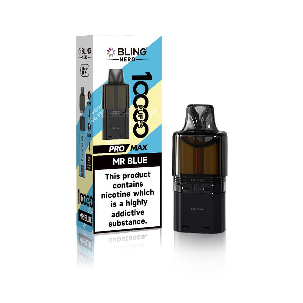 Crystal Bling Nero 10k Prefilled Pods Mr Blue