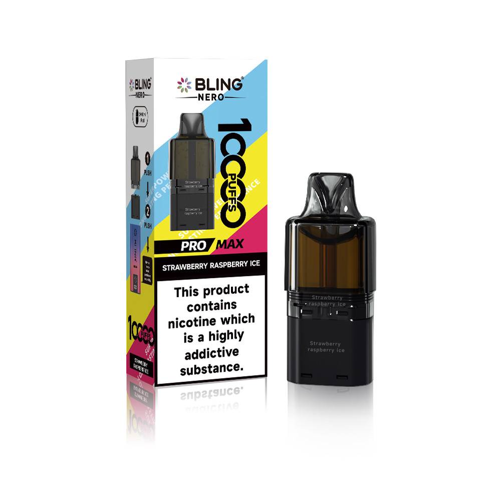 Crystal Bling Nero 10k Prefilled Pods Strawberry Raspberry