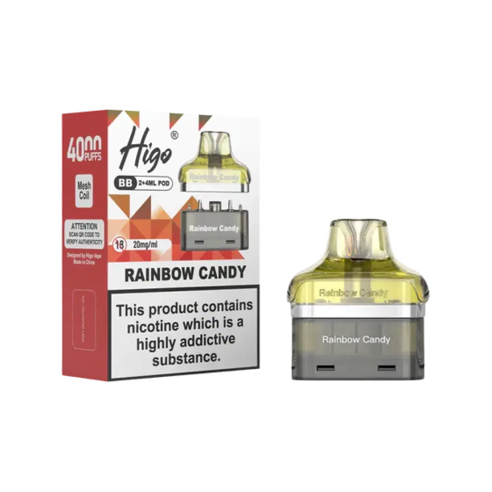 Higo BB 4000 Prefilled Refill Pods Rainbow Candy