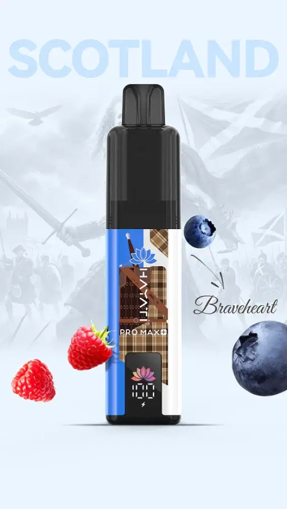 Hayati Pro Max+ Souvenir Edition (Scotland) 6k | Box of 5 Blueberry Raspberry (Braveheart)