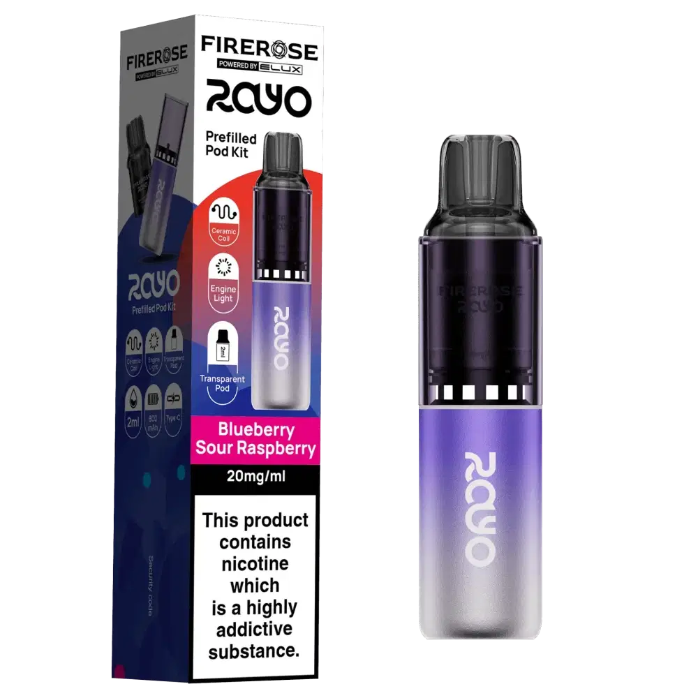 Elux Firerose Rayo 600 | Box of 10 Blue Sour Raspberry