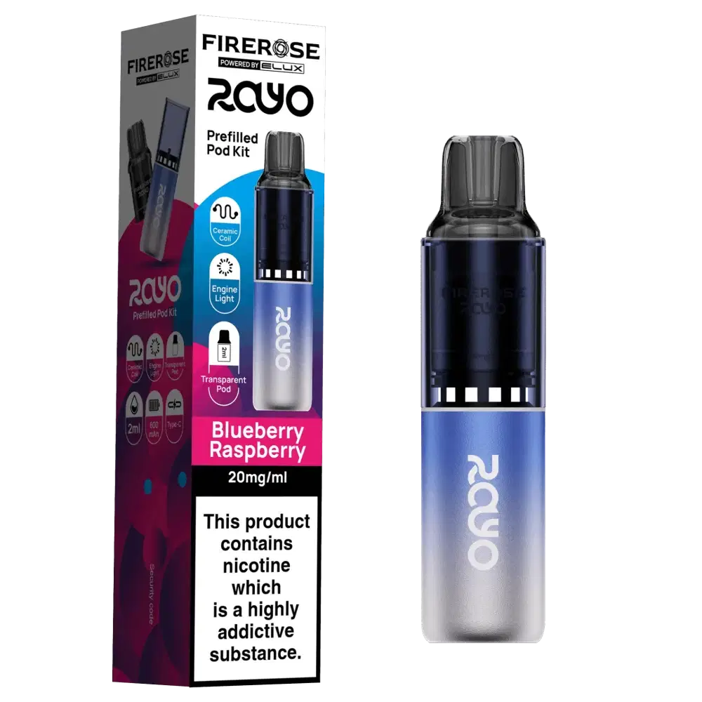 Elux Firerose Rayo 600 | Box of 10 Blueberry Raspberry