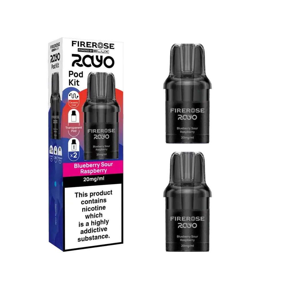 Elux Firerose Rayo 600 Refill Pods | Box of 10 Blue Sour Raspberry