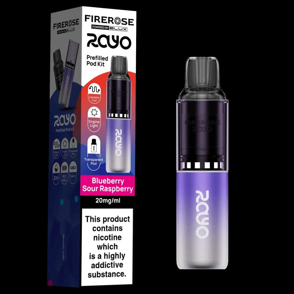  Blue Sour Raspberry Elux Firerose Rayo 600 | Box of 10