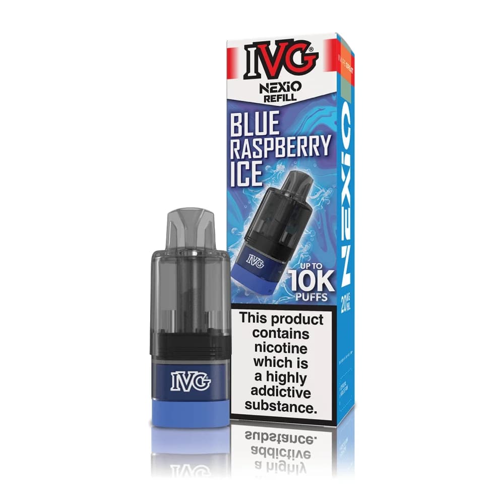  Blue Raspberry Ice IVG Nexio Refill Pods | 10,000 Puffs | Prefilled Container