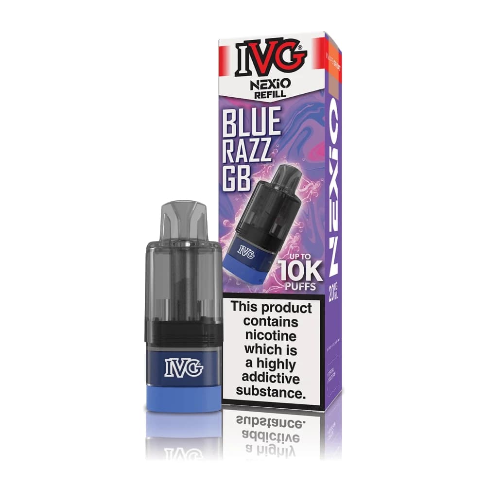  Blue Razz GB IVG Nexio Refill Pods | 10,000 Puffs | Prefilled Container