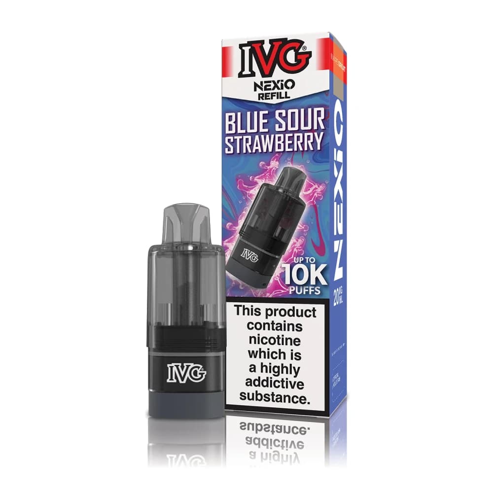  Blue Sour Strawberry IVG Nexio Refill Pods | 10,000 Puffs | Prefilled Container