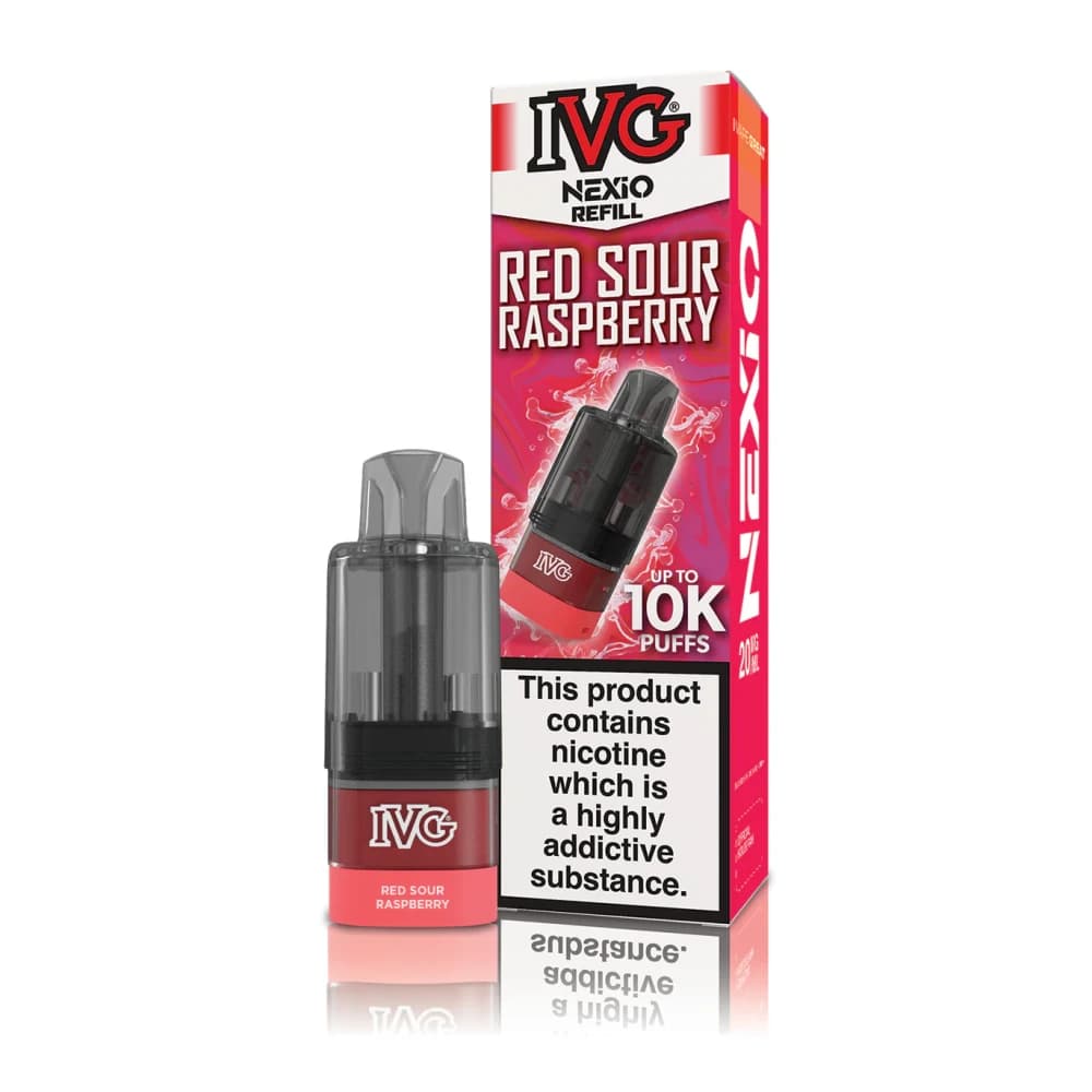  Red Sour Raspberry IVG Nexio Refill Pods | 10,000 Puffs | Prefilled Container
