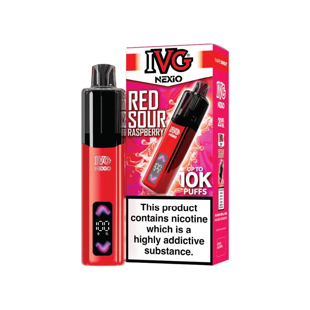  Red Sour Raspberry IVG Nexio Vape Kit | 10,000 Puffs