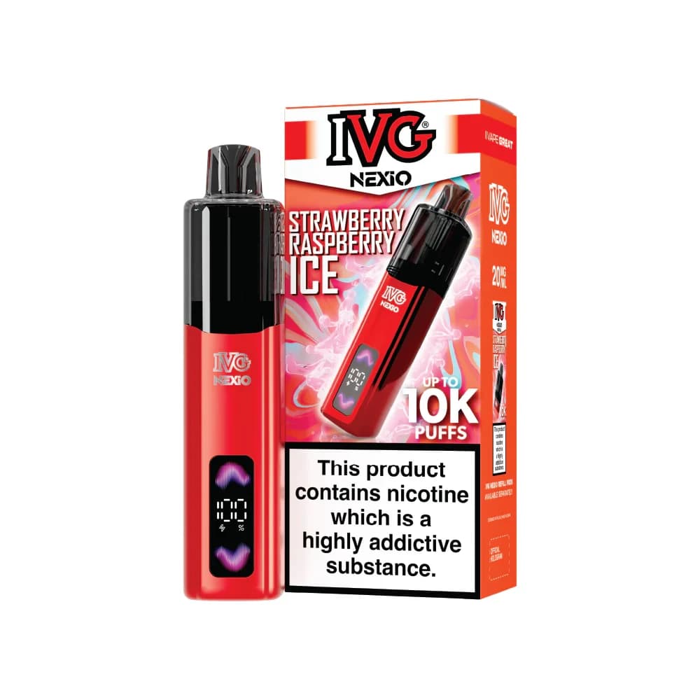  Strawberry Raspberry Ice IVG Nexio Vape Kit | 10,000 Puffs