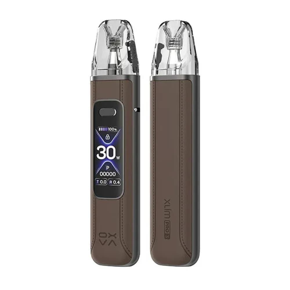  Brown Leather Oxva Xlim Pro 3 Pod Vape Kit