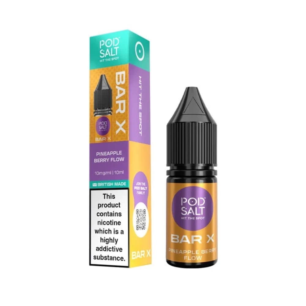  Pineapple Berry Flow / 20mg Pod Salt Bar X 10ml E-liquid Box of 10