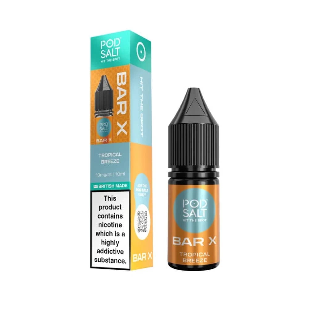  Tropical Breeze / 10mg Pod Salt Bar X 10ml E-liquid Box of 10
