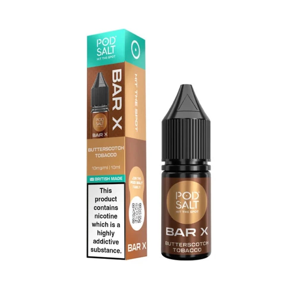  Butterscotch Tobacco / 10mg Pod Salt Bar X 10ml E-liquid Box of 10