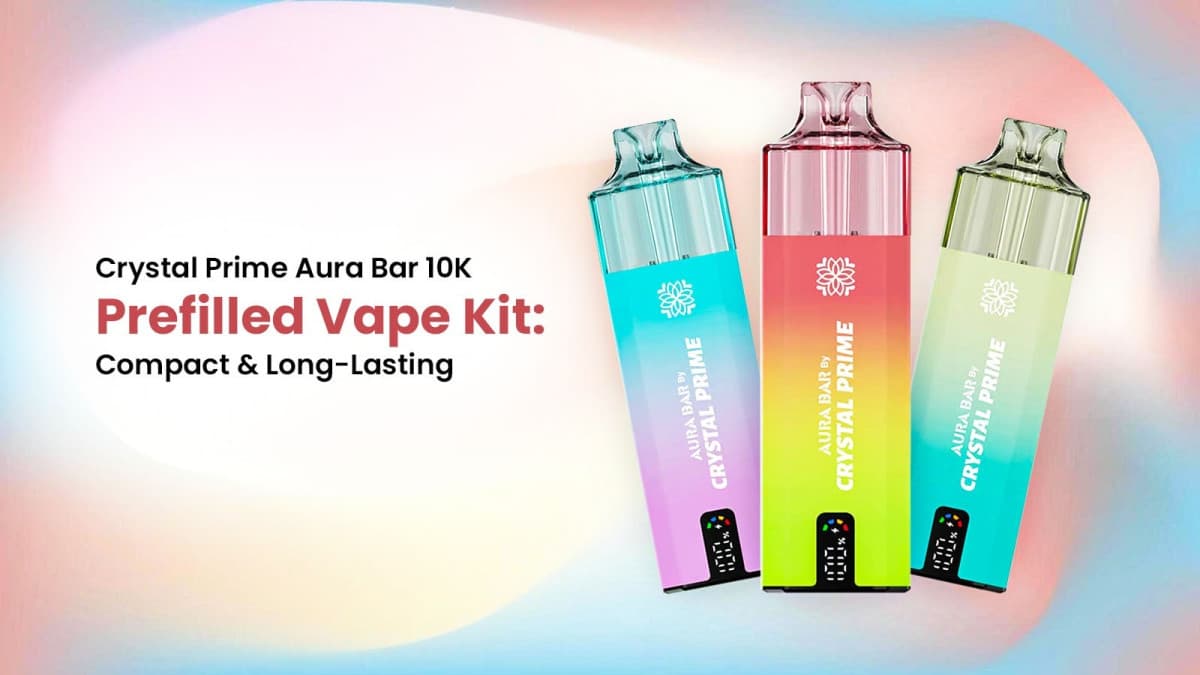 Crystal Prime Aura Bar 10K Vape Kit: Long-Lasting & Compact