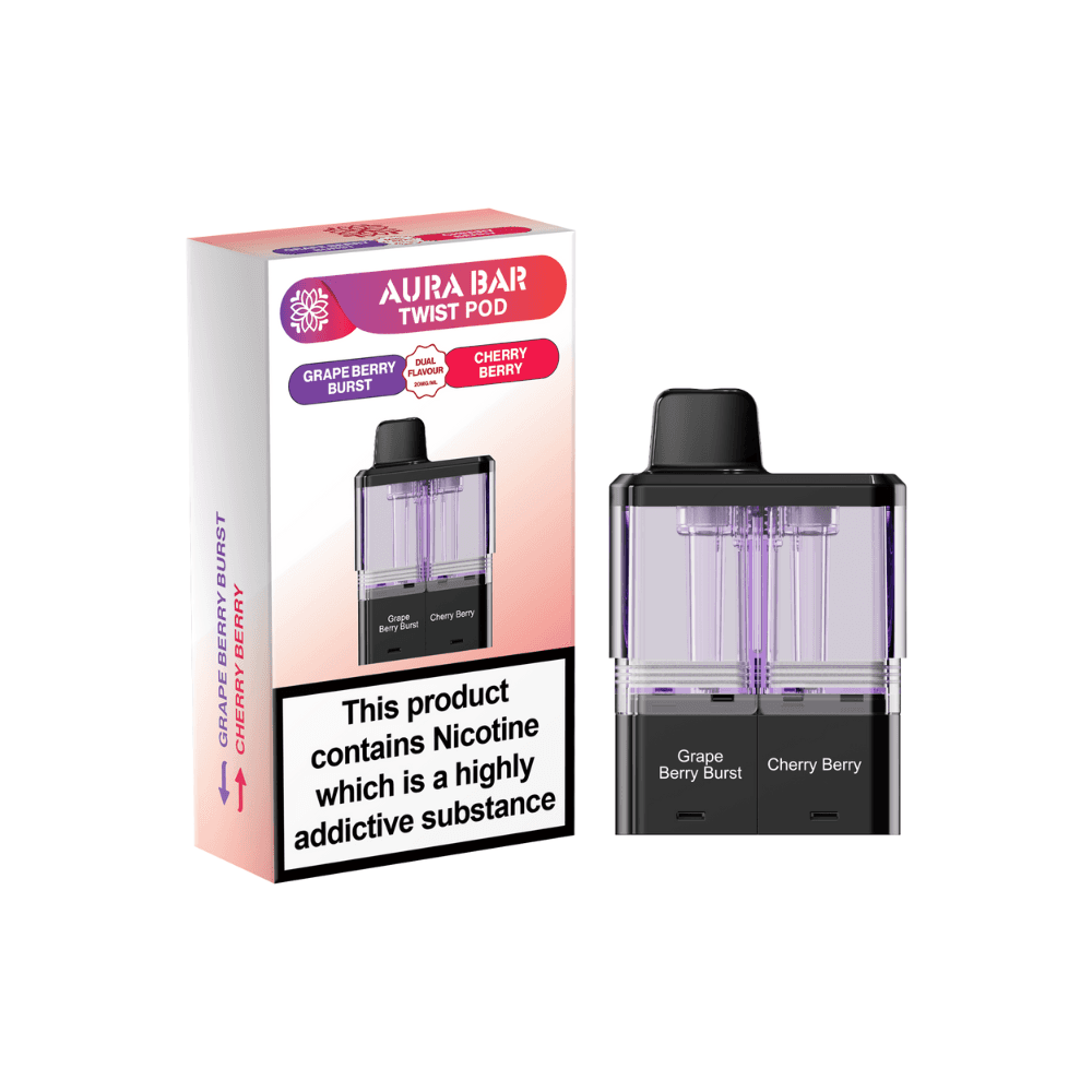 Crystal Prime Aura Bar Twist 40k Pods Grape Berry Burst / Cherry Berry