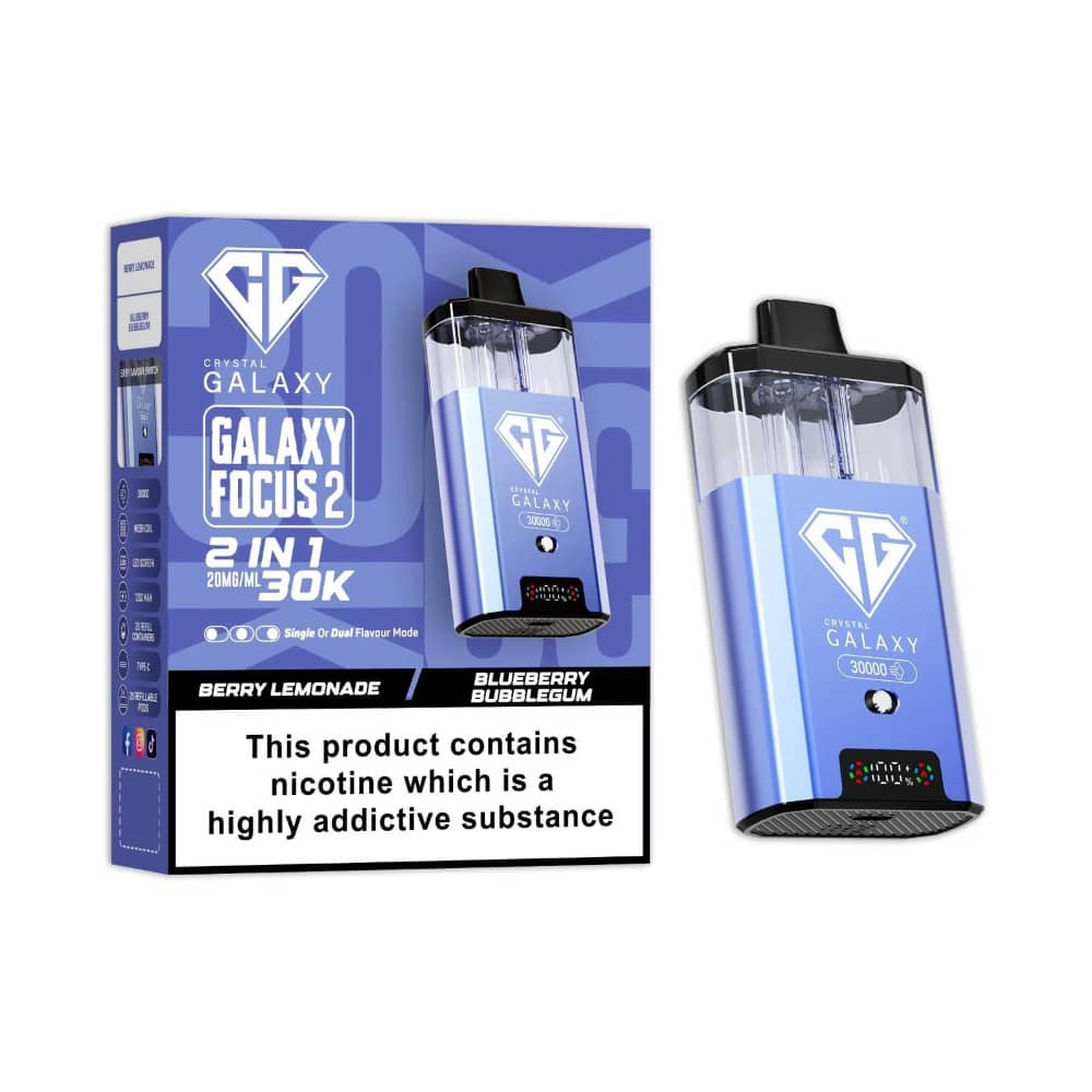 Crystal Galaxy 30k Focus 2 Prefilled Vape Kit Berry Lemonade/Blueberry Bubblegum