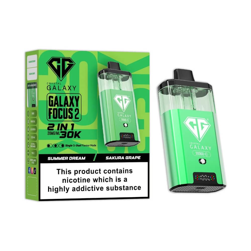Crystal Galaxy 30k Focus 2 Prefilled Vape Kit Summer Dream/Sakura Grape