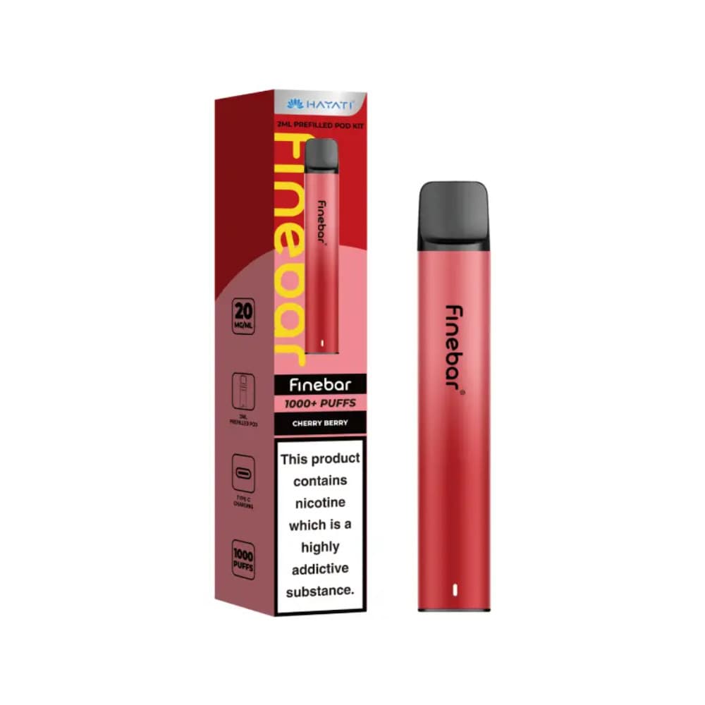 Cherry Berry Hayati Finebar 1000 Prefilled Vape Kit