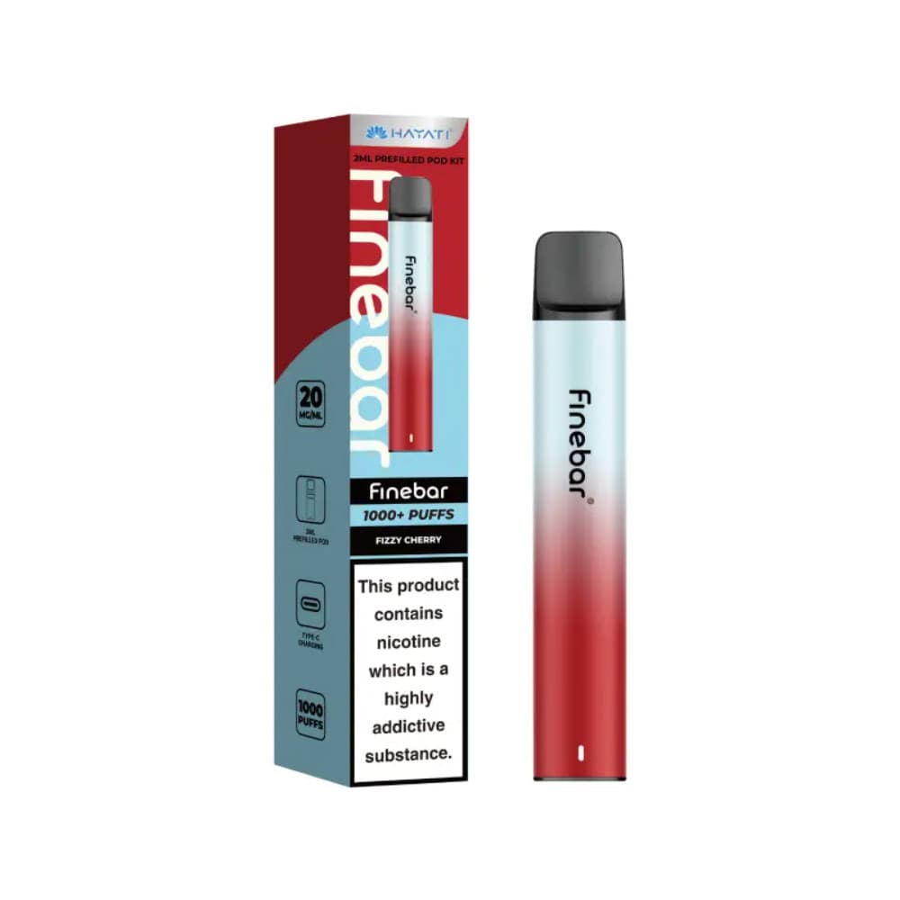 Fizzy Cherry Hayati Finebar 1000 Prefilled Vape Kit