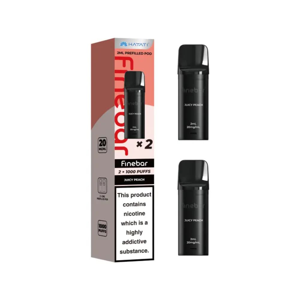 Juicy Peach Hayati Finebar Prefilled Pods