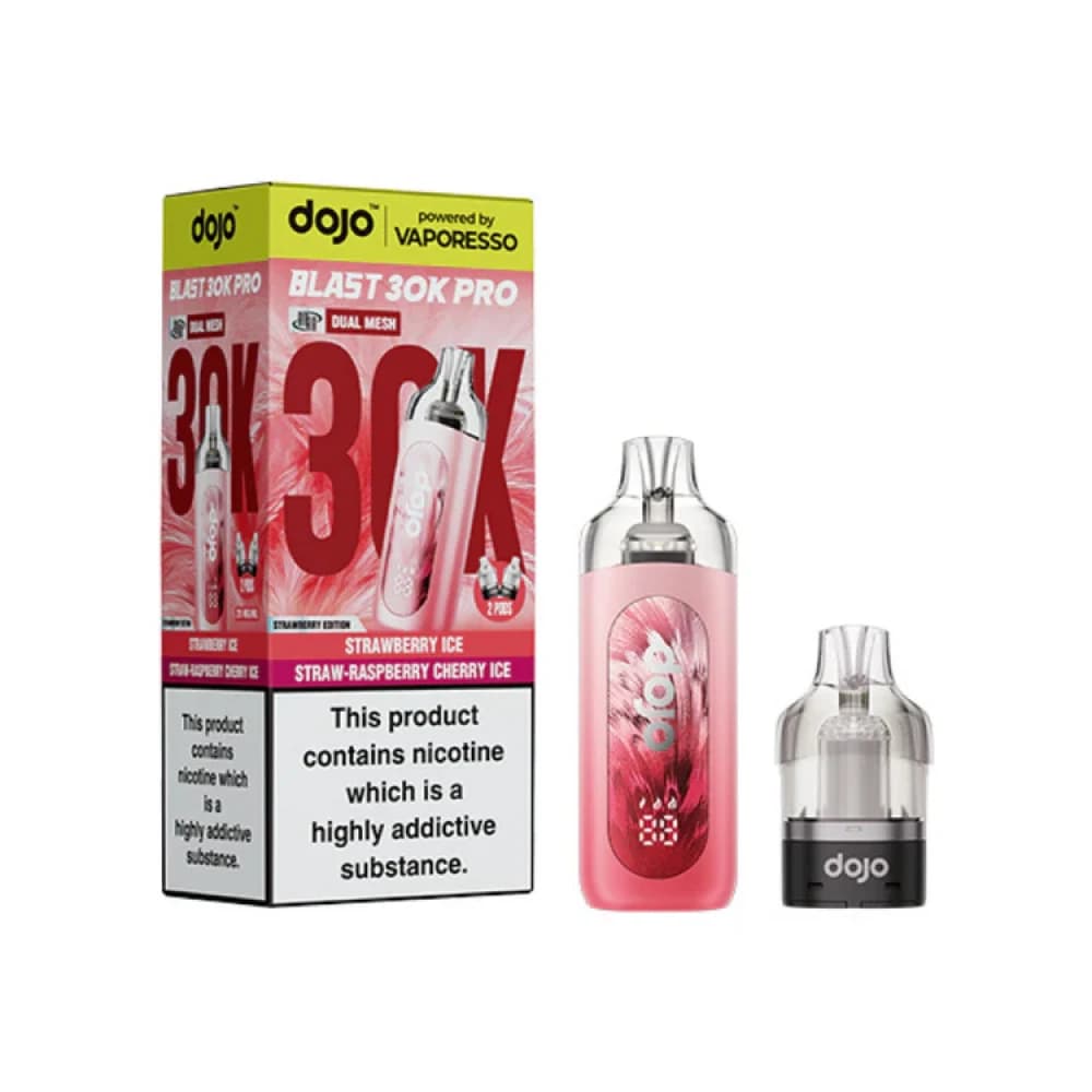 Strawberry Edition (Dual Flavour) Vaporesso Dojo Blast Pro 30k Prefilled Pod Kit