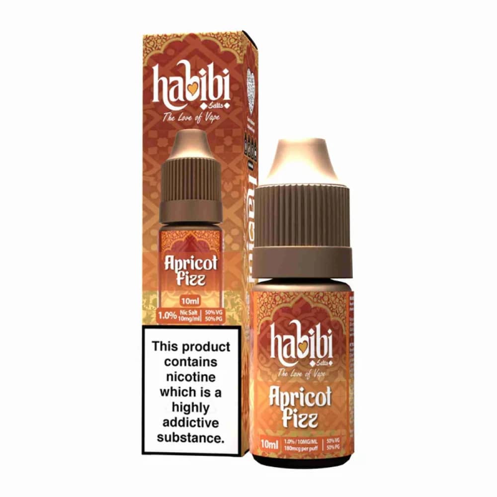 Habibi Nic Salt 10ml Box of 10 Apricot Fizz 20mg