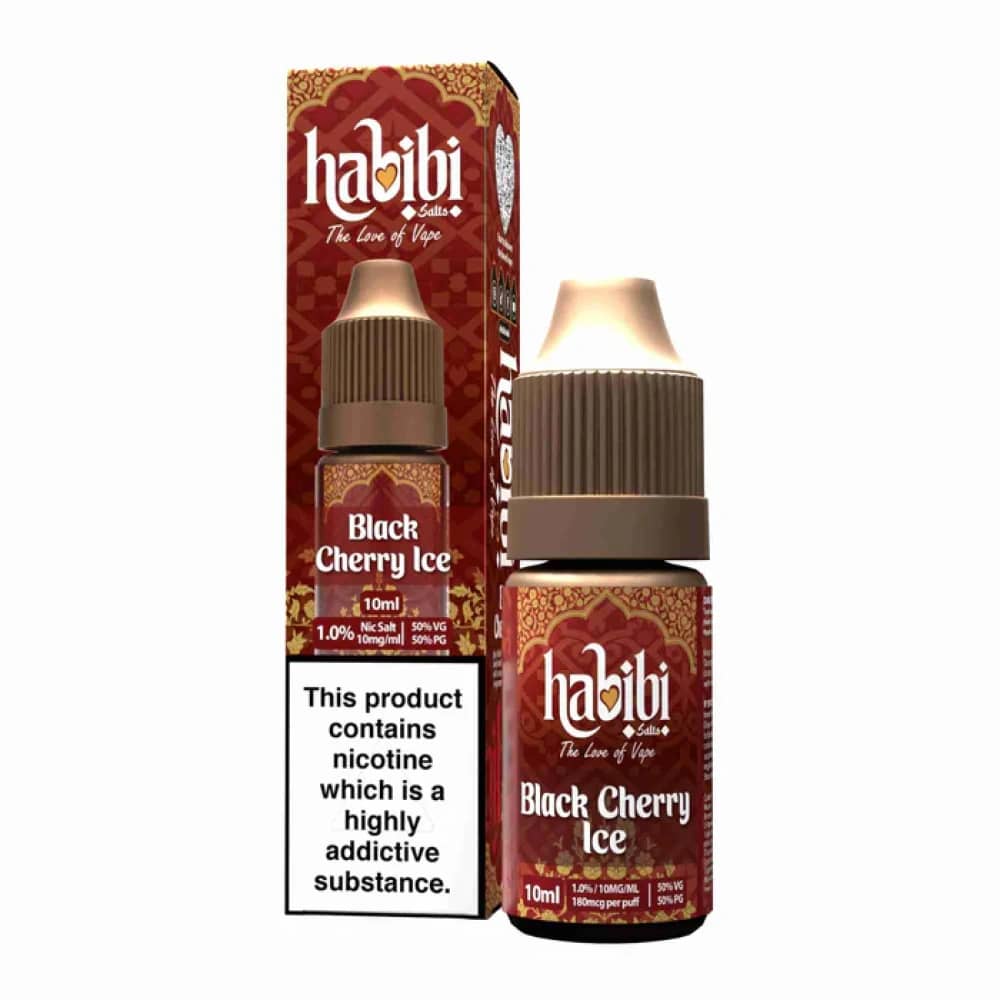 Habibi Nic Salt 10ml Box of 10 Black Cherry Ice 20mg