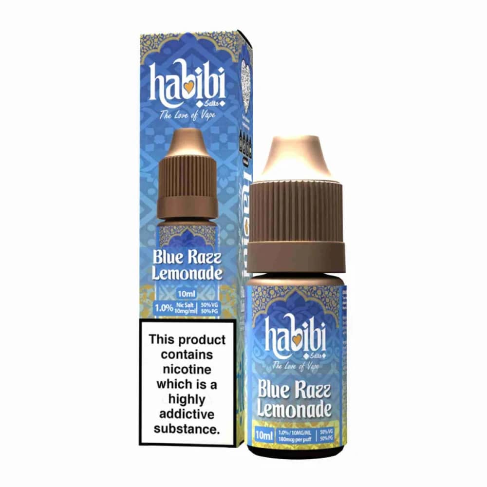 Habibi Nic Salt 10ml Box of 10 Blue Razz Lemonade 10mg
