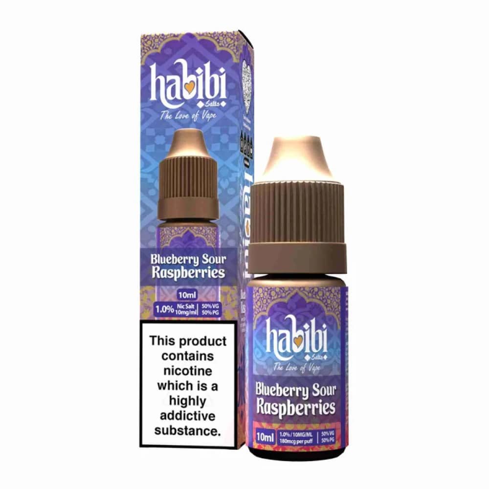 Habibi Nic Salt 10ml Box of 10 Blue Sour Raspberry 20mg