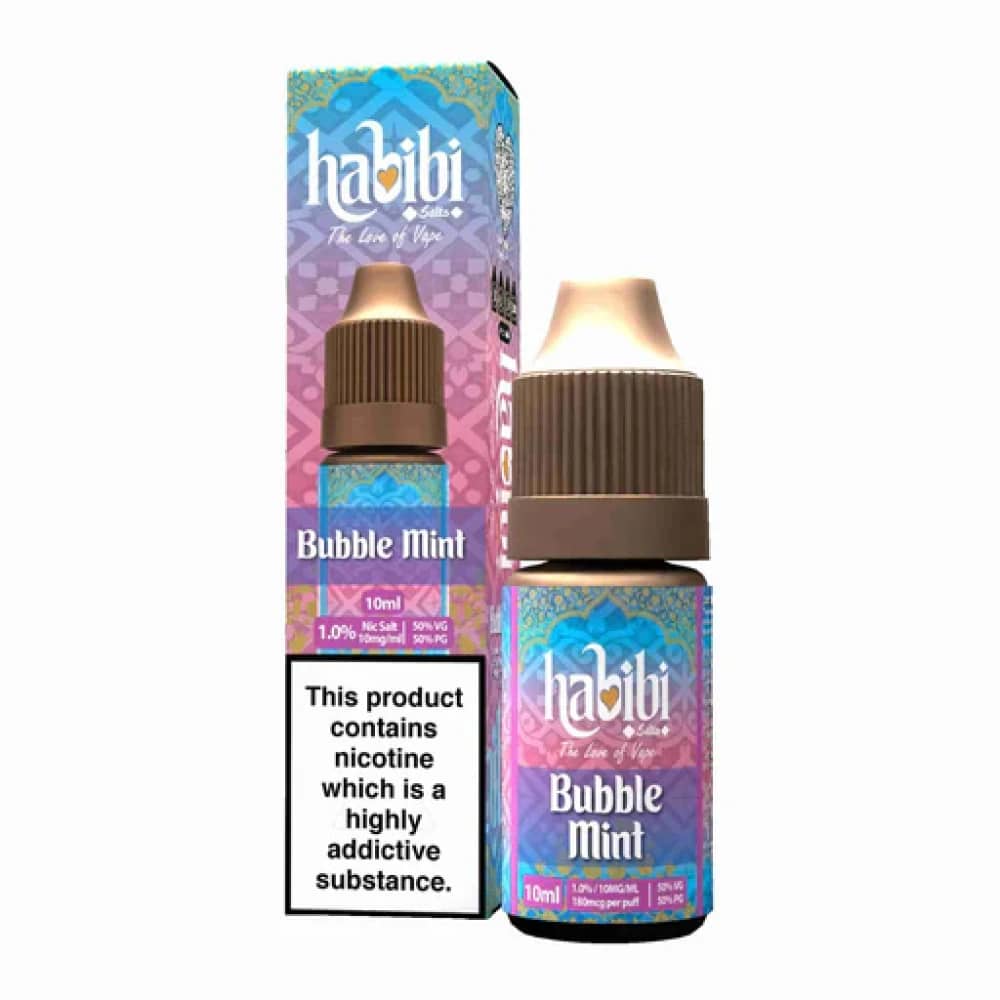 Habibi Nic Salt 10ml Box of 10 Bubble Mint 20mg
