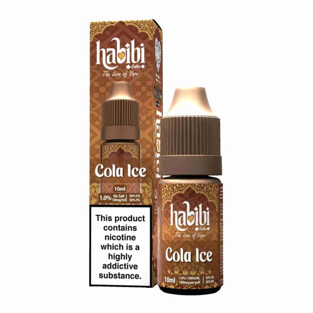 Habibi Nic Salt 10ml Box of 10 Cola Ice 10mg