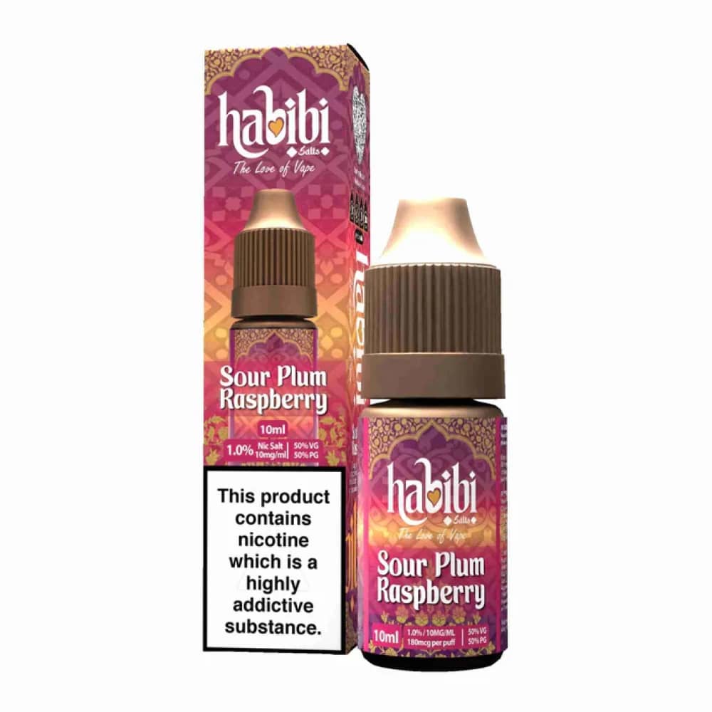 Habibi Nic Salt 10ml Box of 10 Sour Plum Raspberry 20mg