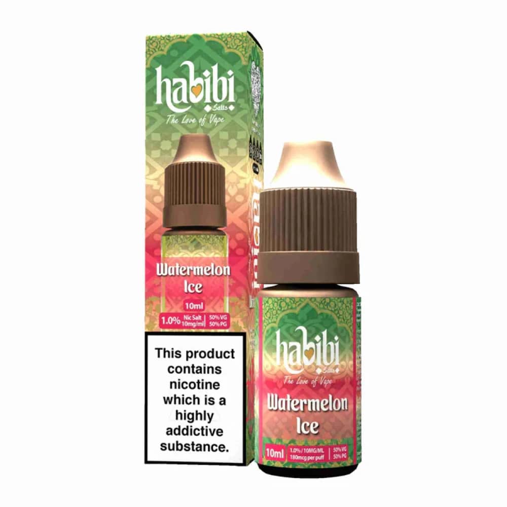 Habibi Nic Salt 10ml Box of 10 Watermelon Ice 10mg