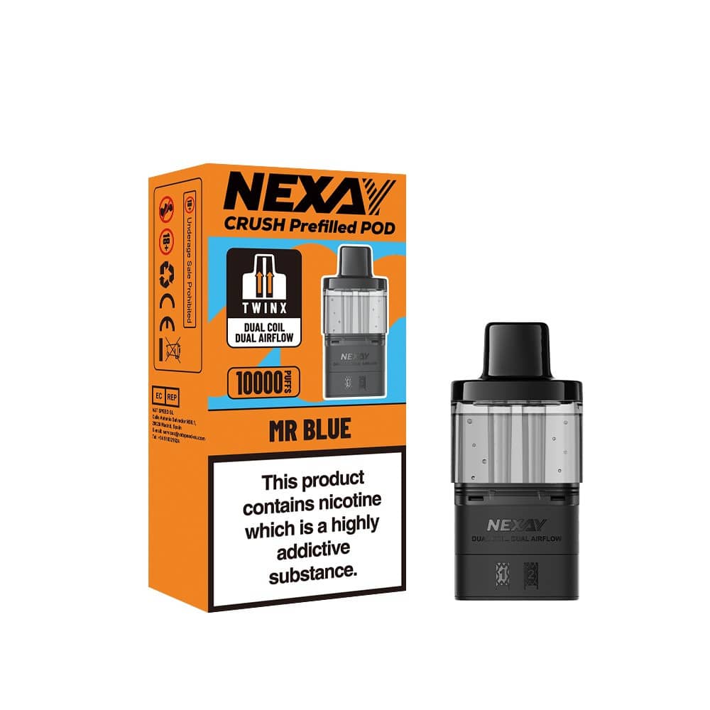 Nexay Crush 10k Refill Pods Box of 5 Mr Blue