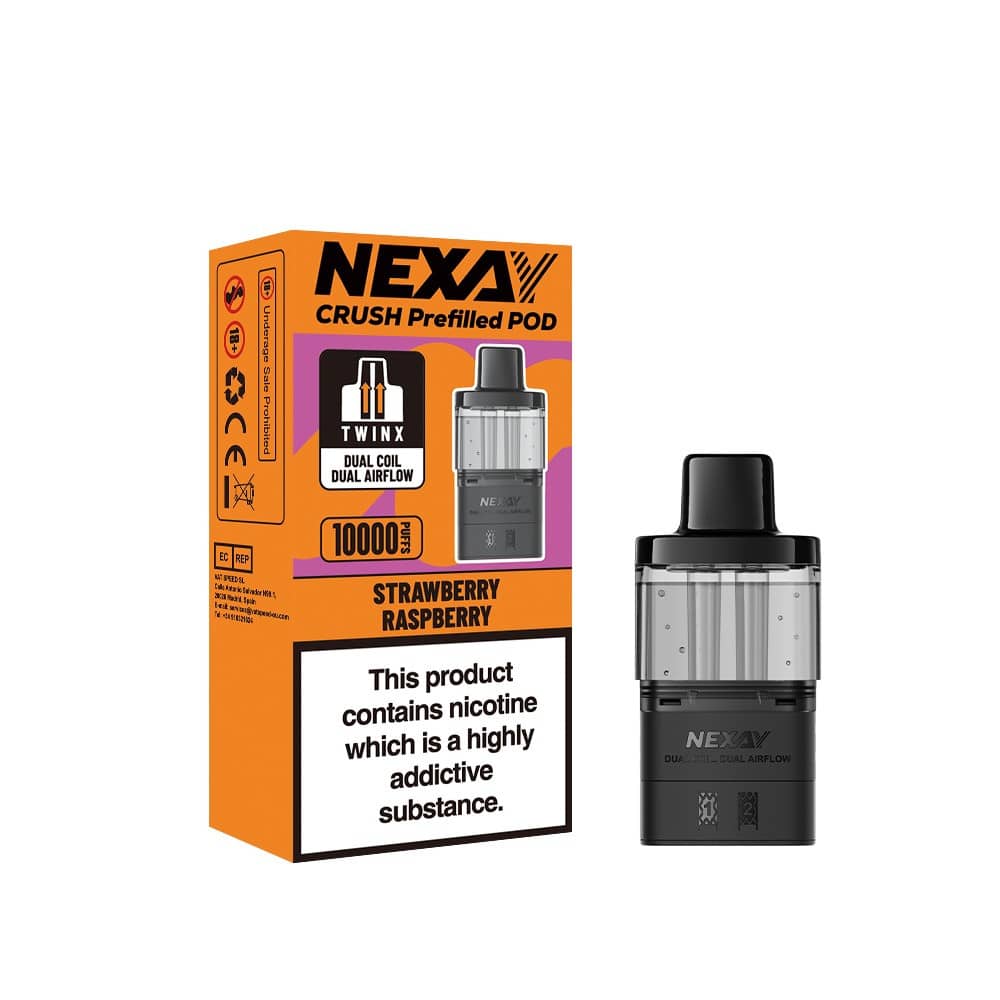 Nexay Crush 10k Refill Pods Box of 5 Strawberry Raspberry