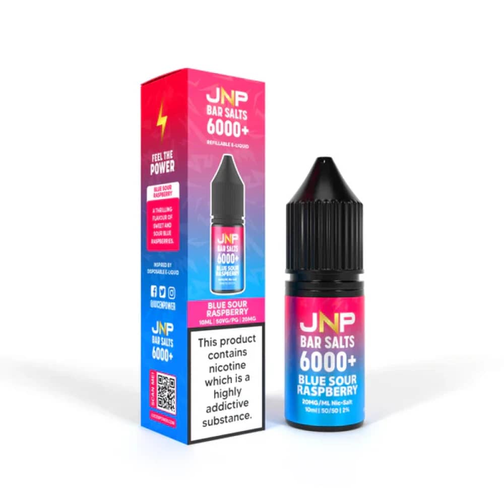 JNP Bar Nic Salts 6000 Box of 10 Blue Sour Raspberry 10mg