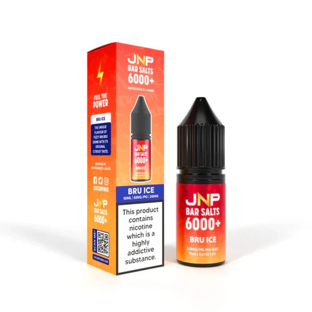 JNP Bar Nic Salts 6000 Box of 10 Bru Ice 10mg