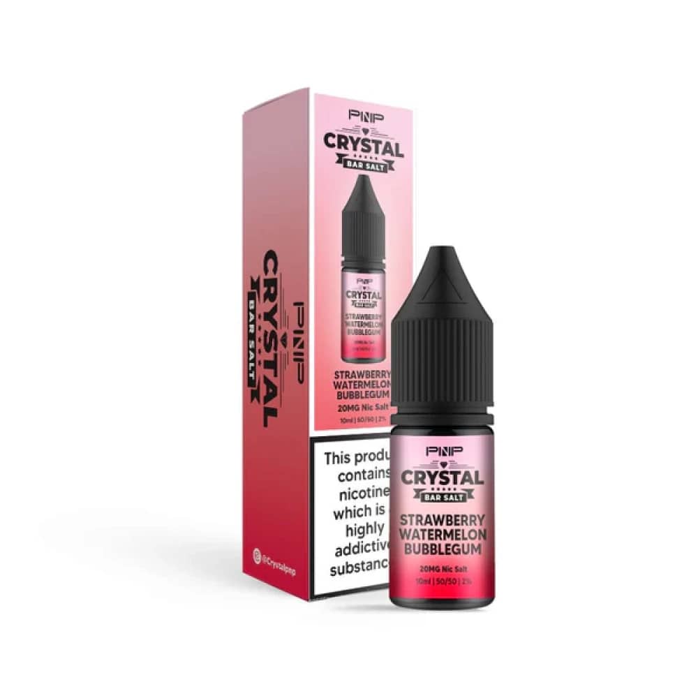PNP Crystal Nic Salts 10ml Box of 10 Strawberry Watermelon Bubblegum 20mg