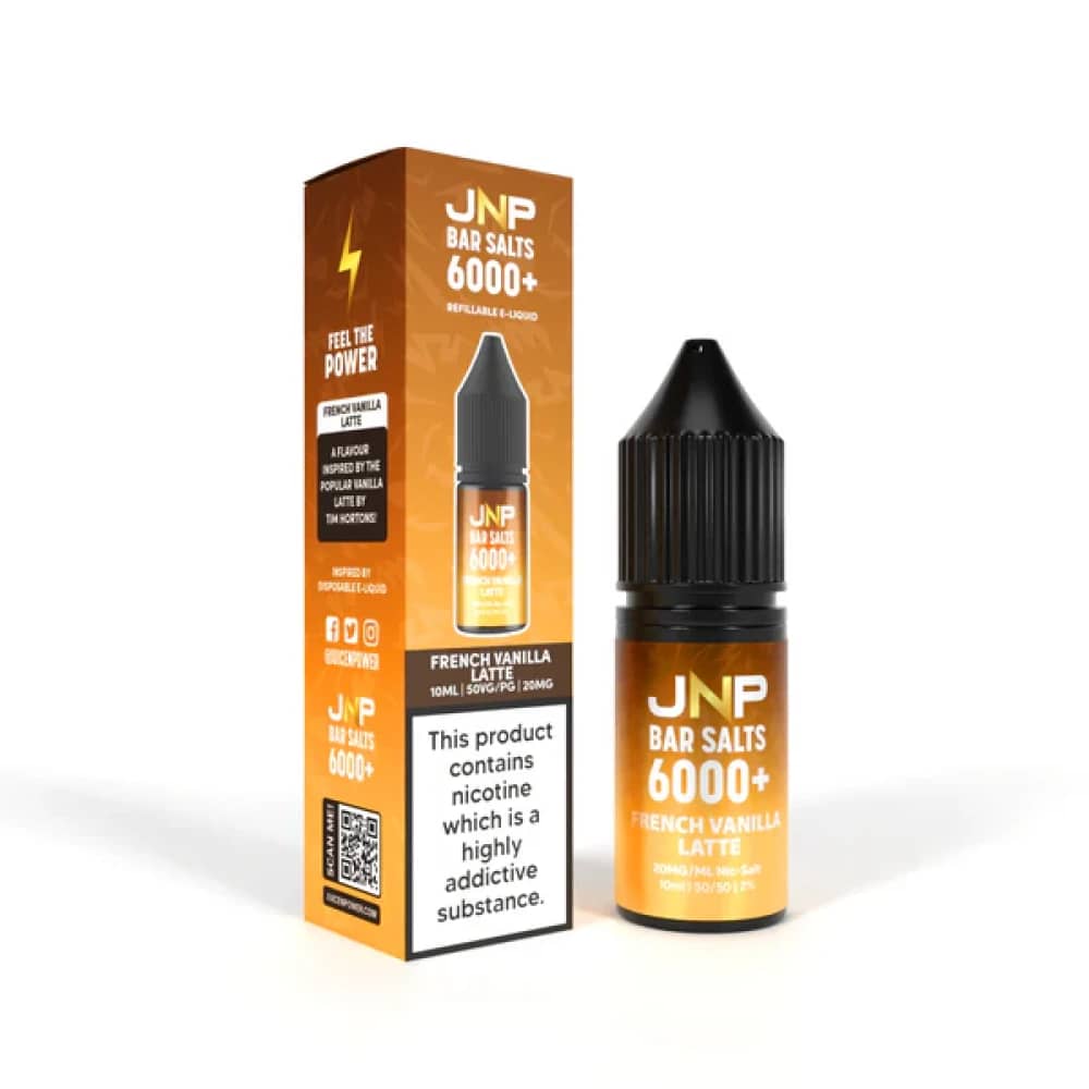 JNP Bar Nic Salts 6000 Box of 10 French Vanilla Latte 20mg