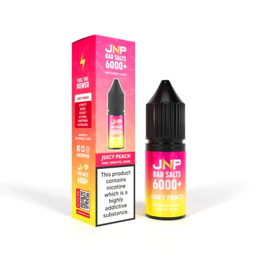 JNP Bar Nic Salts 6000 Box of 10 Juicy Peach 10mg